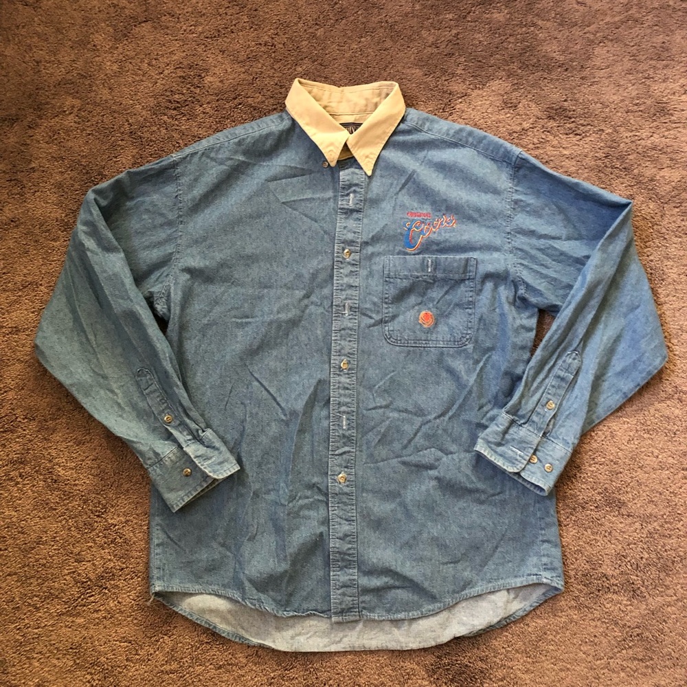 COORS denim button down shirt